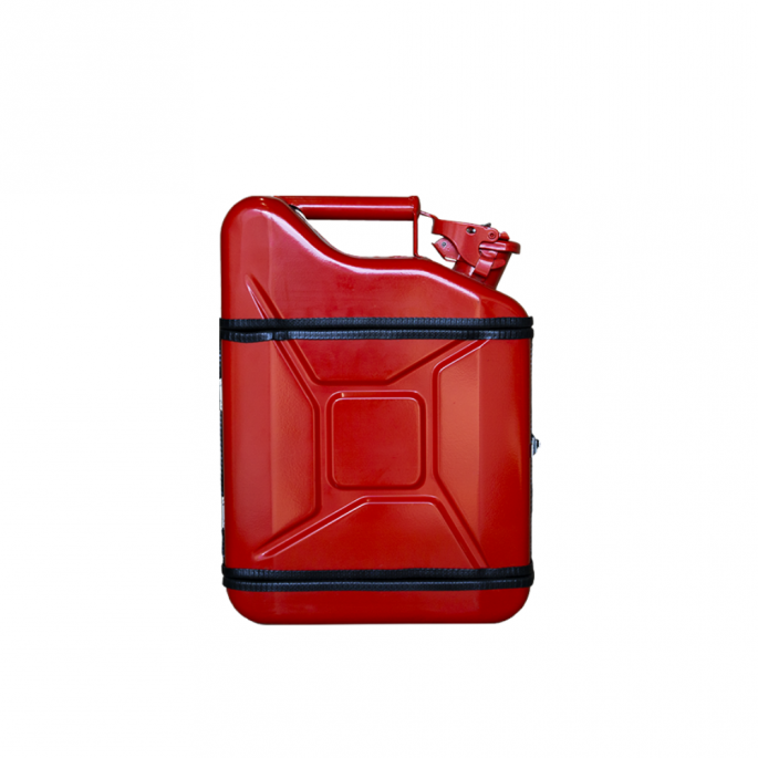 Stoere Rode Jerrycan Bar voor Sterke Drank | 10 liter | 10L | Designed by Man | Mega Gadgets | Zonder achtergrond | Rood