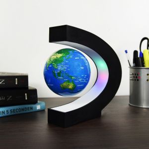 Zwevende Wereldbol - C Vorm - ø 8,5 cm - Origineel - met LED Verlichting - Magnetische Zwevende Wereldbol 